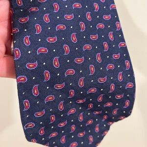 Lauren Ralph Lauren Silk Neck Tie Paisley Blue Red School Uniform